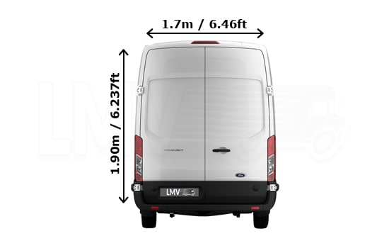 Last Minute Extra Large Van and Man in London - Back View Dimension