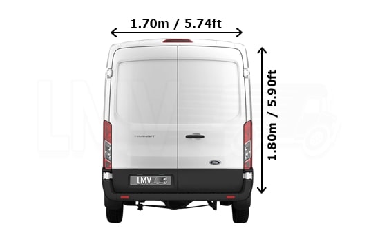 Last Minute Large Van and Man in London - Back View Dimension