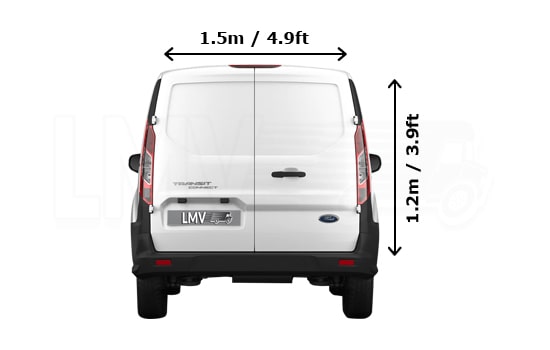 Last Minute Small Van and Man in London - Back View Dimension